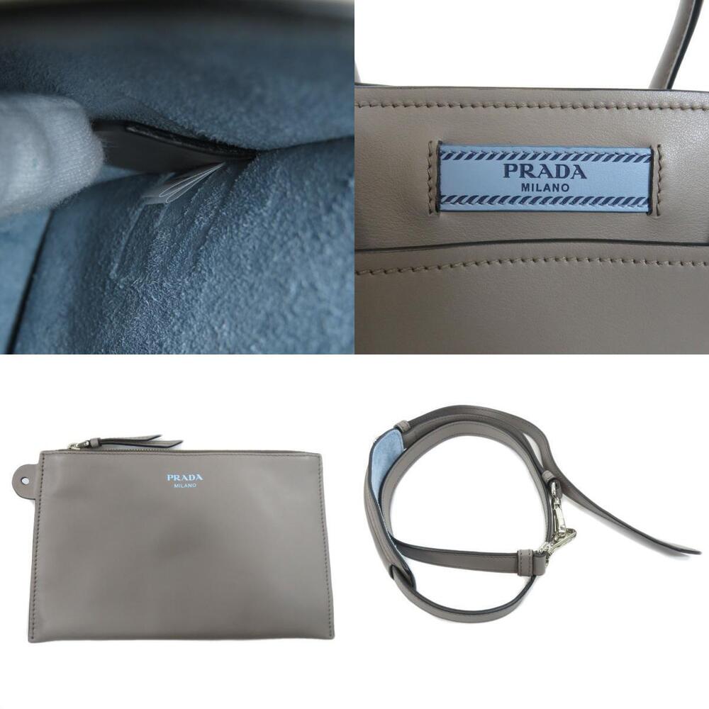 Prada Etiquette calfskin leather handbag Gray - Picture 7 of 11